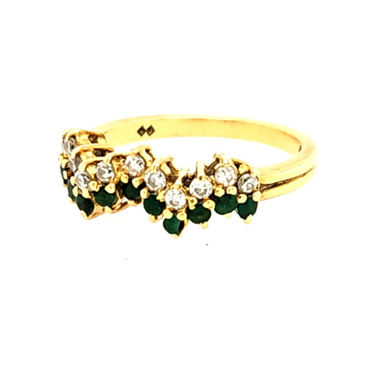 Pre Owned 18ct Emerald and Diamond Eternity Ring ZR25